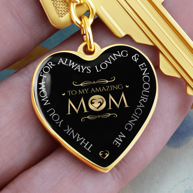 Mother's Day Gift To My Amazing Mom - Graphic Heart Keychain-Engravingift
