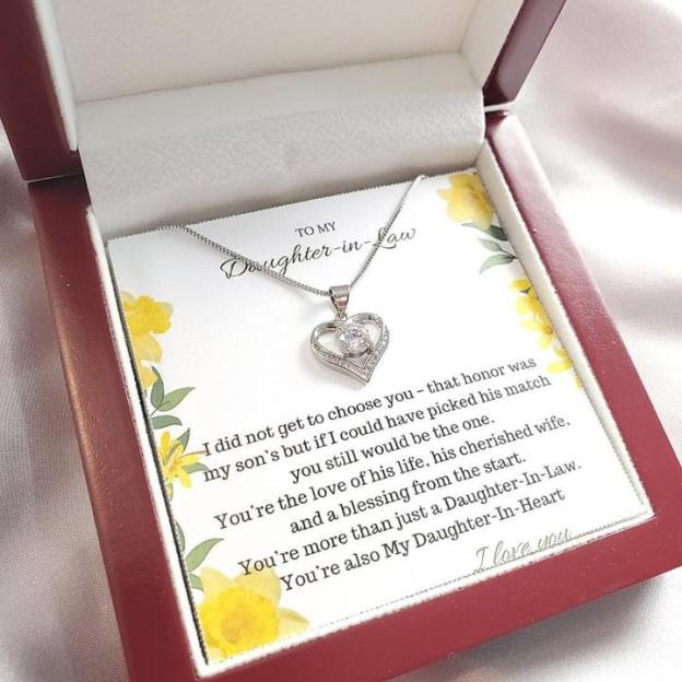 Mother's Day Gift To My Daughter-in-Law | LOVE HEART NECKLACE-Engravingift