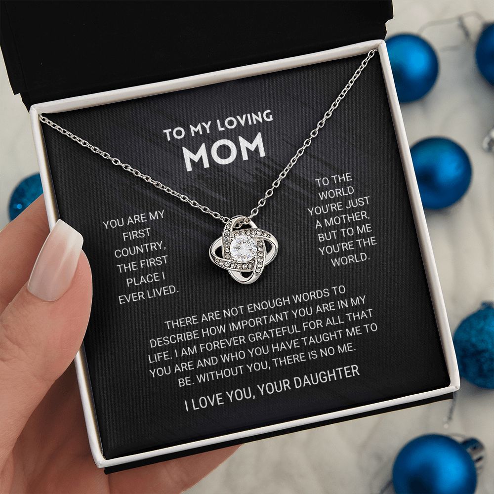 Mother's Day Gift Mom - You're The World - Love Knot Necklace-Engravingift