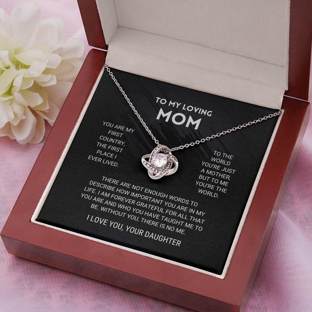 Mother's Day Gift Mom - You're The World - Love Knot Necklace-Engravingift