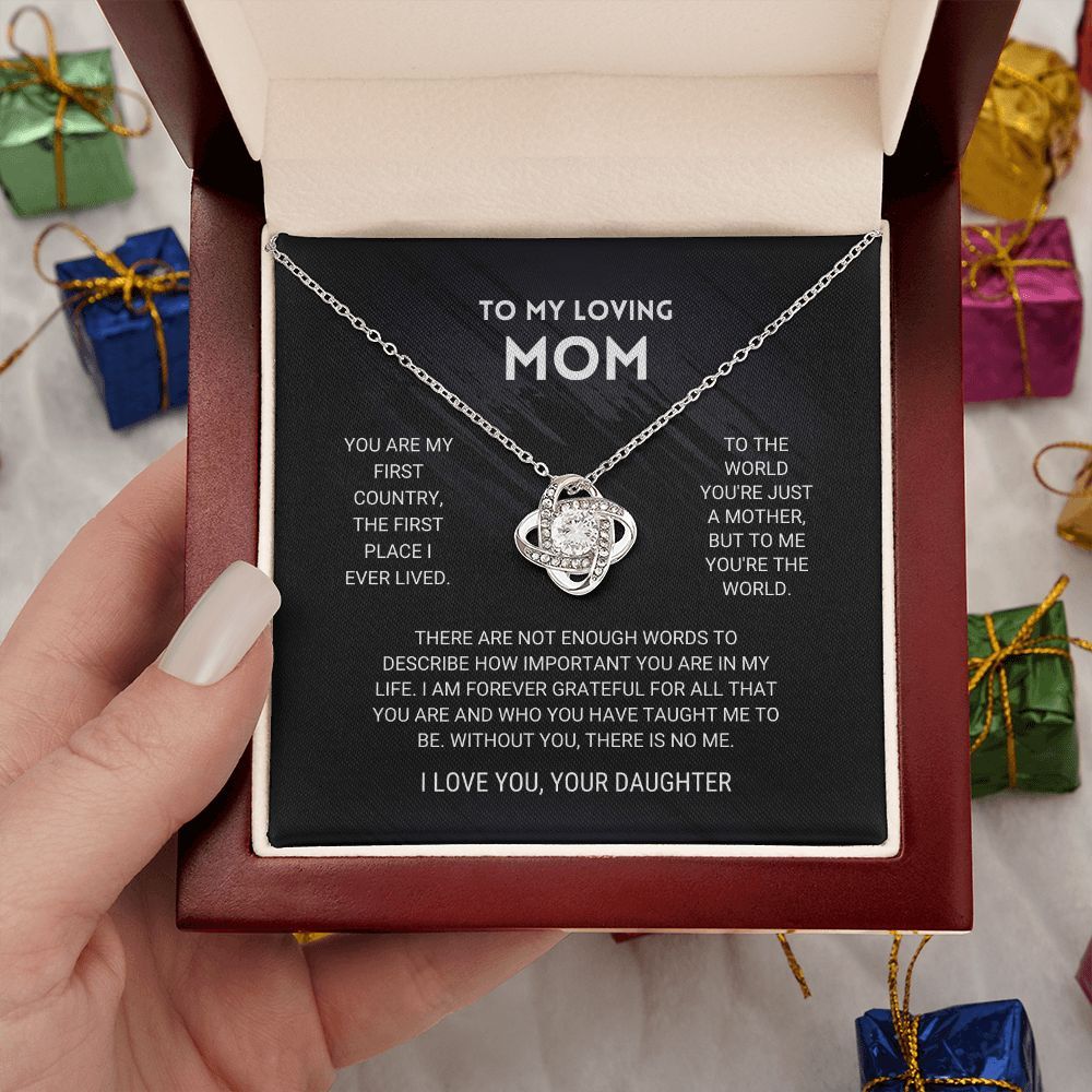 Mother's Day Gift Mom - You're The World - Love Knot Necklace-Engravingift