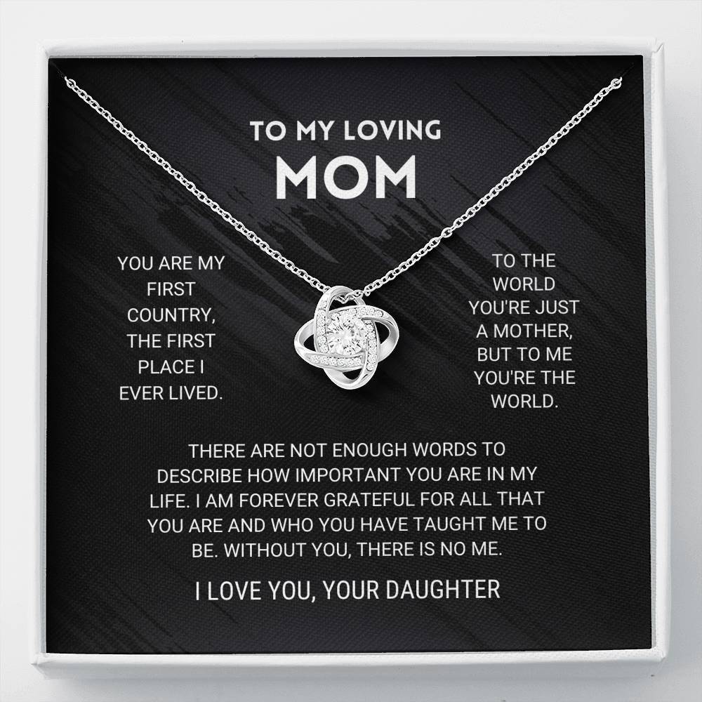 Mother's Day Gift Mom - You're The World - Love Knot Necklace-Engravingift