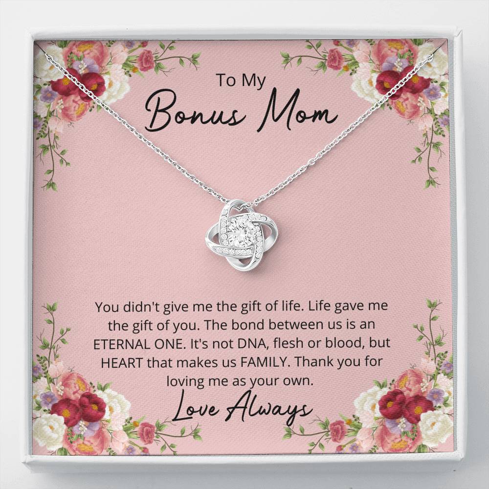 Mother's Day Gift To My Bonus Mom - Love Knot Necklace-Engravingift