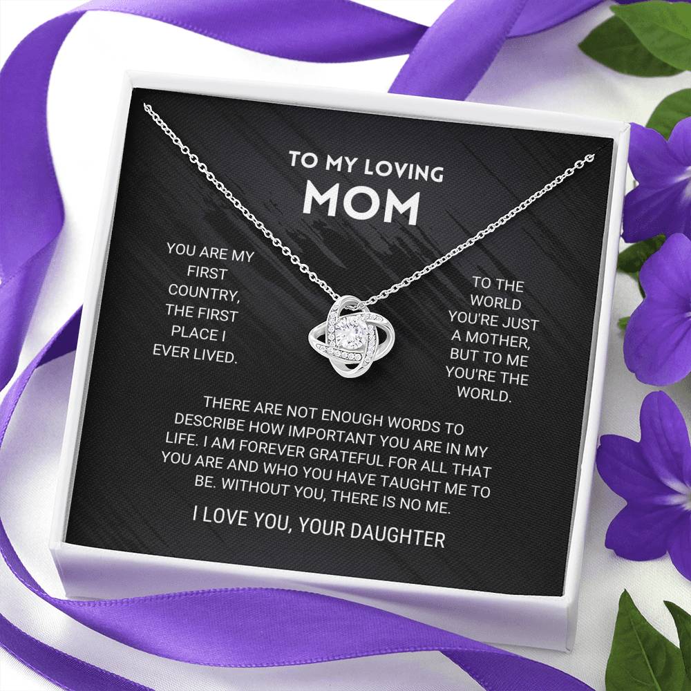 Mother's Day Gift Mom - You're The World - Love Knot Necklace-Engravingift
