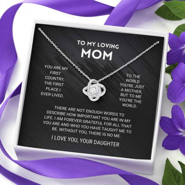 Mother's Day Gift Mom - You're The World - Love Knot Necklace-Engravingift