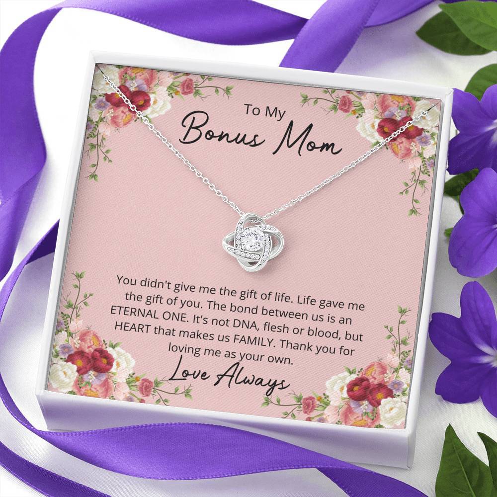Mother's Day Gift To My Bonus Mom - Love Knot Necklace-Engravingift