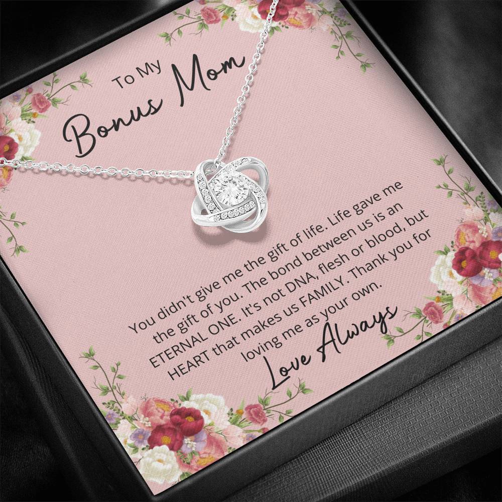 Mother's Day Gift To My Bonus Mom - Love Knot Necklace-Engravingift