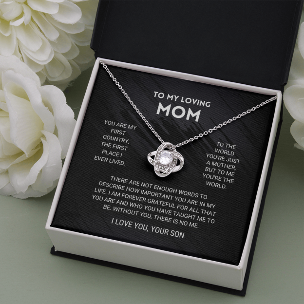 Mother's Day Gift Mom - You're The World - Necklace Gift From Son-Engravingift