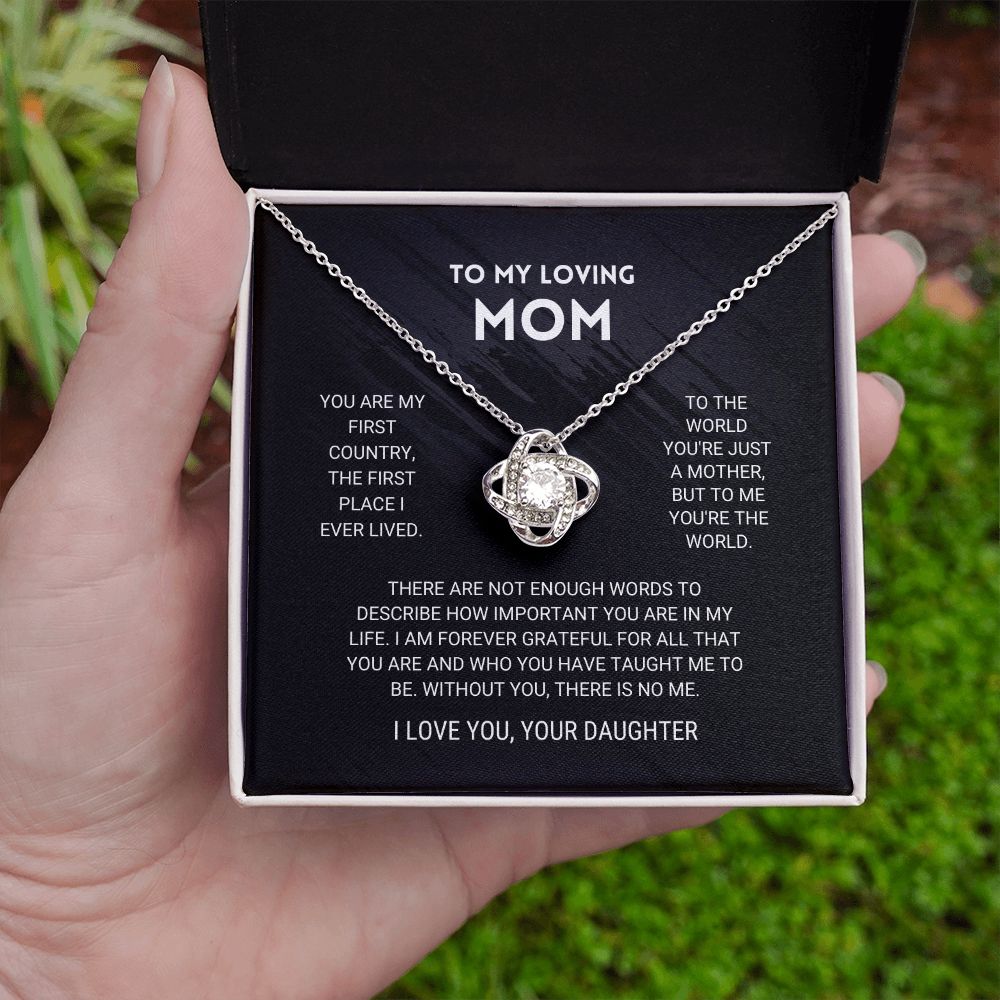 Mother's Day Gift Mom - You're The World - Love Knot Necklace-Engravingift