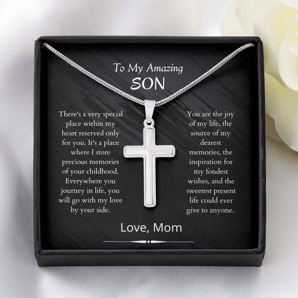 Mother's Day Gift Son - Joy Of My Life - Cross Necklace Gift-Engravingift