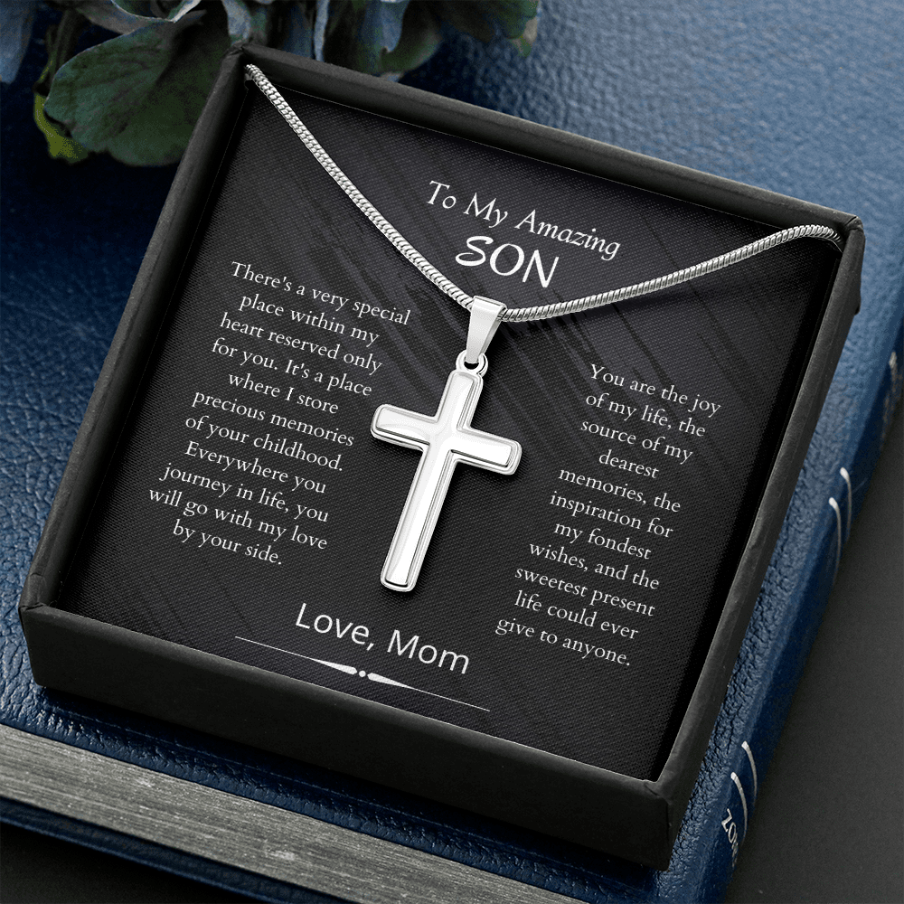 Mother's Day Gift Son - Joy Of My Life - Cross Necklace Gift-Engravingift