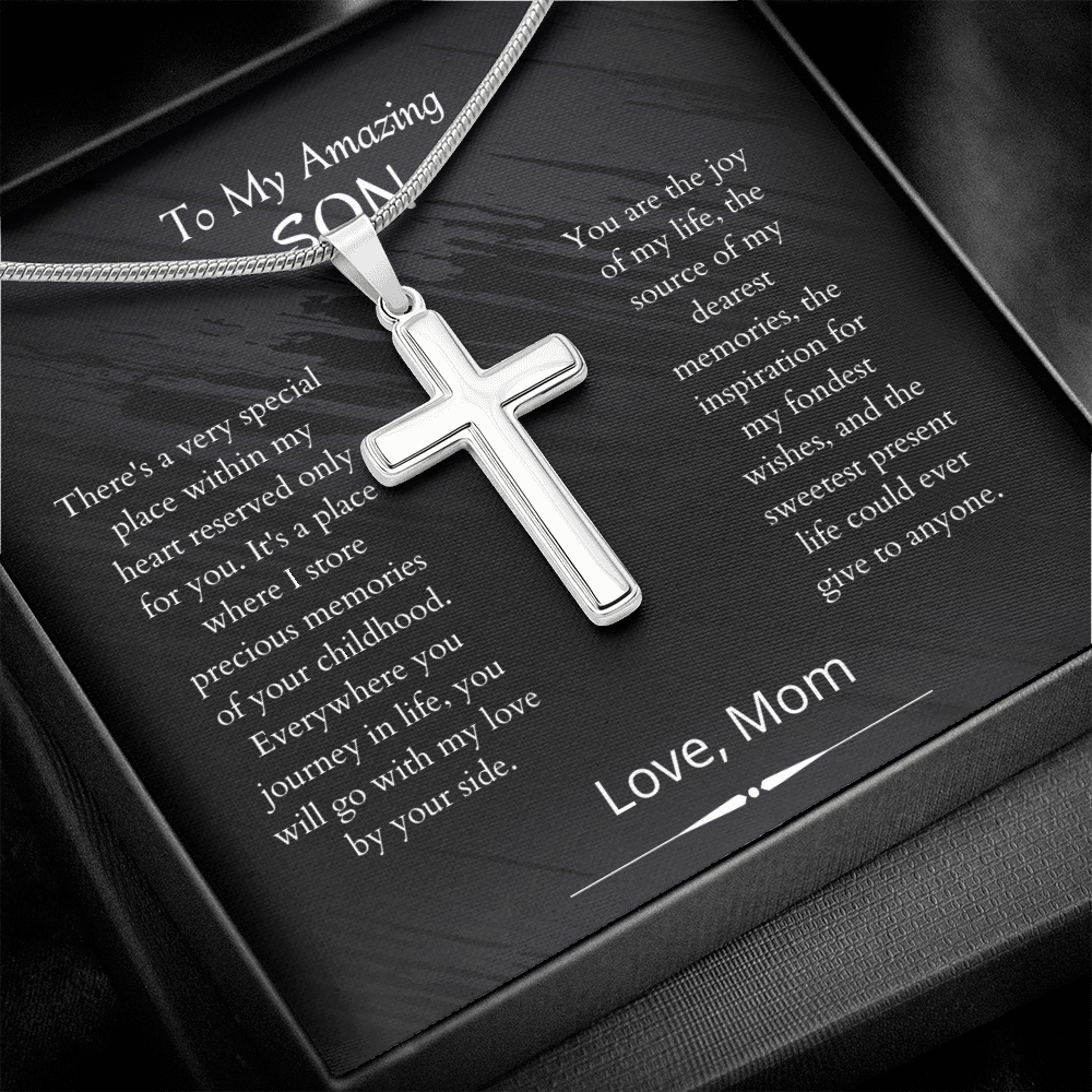 Mother's Day Gift Son - Joy Of My Life - Cross Necklace Gift-Engravingift