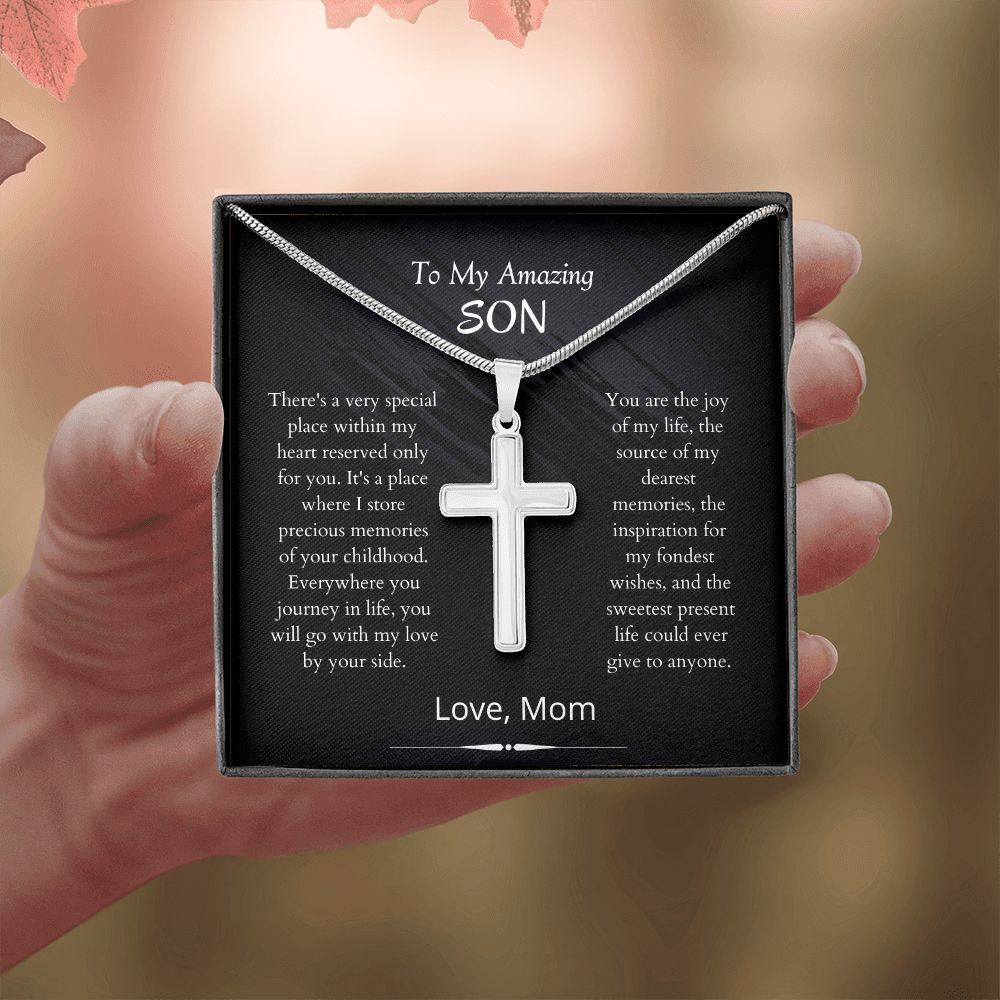 Mother's Day Gift Son - Joy Of My Life - Cross Necklace Gift-Engravingift