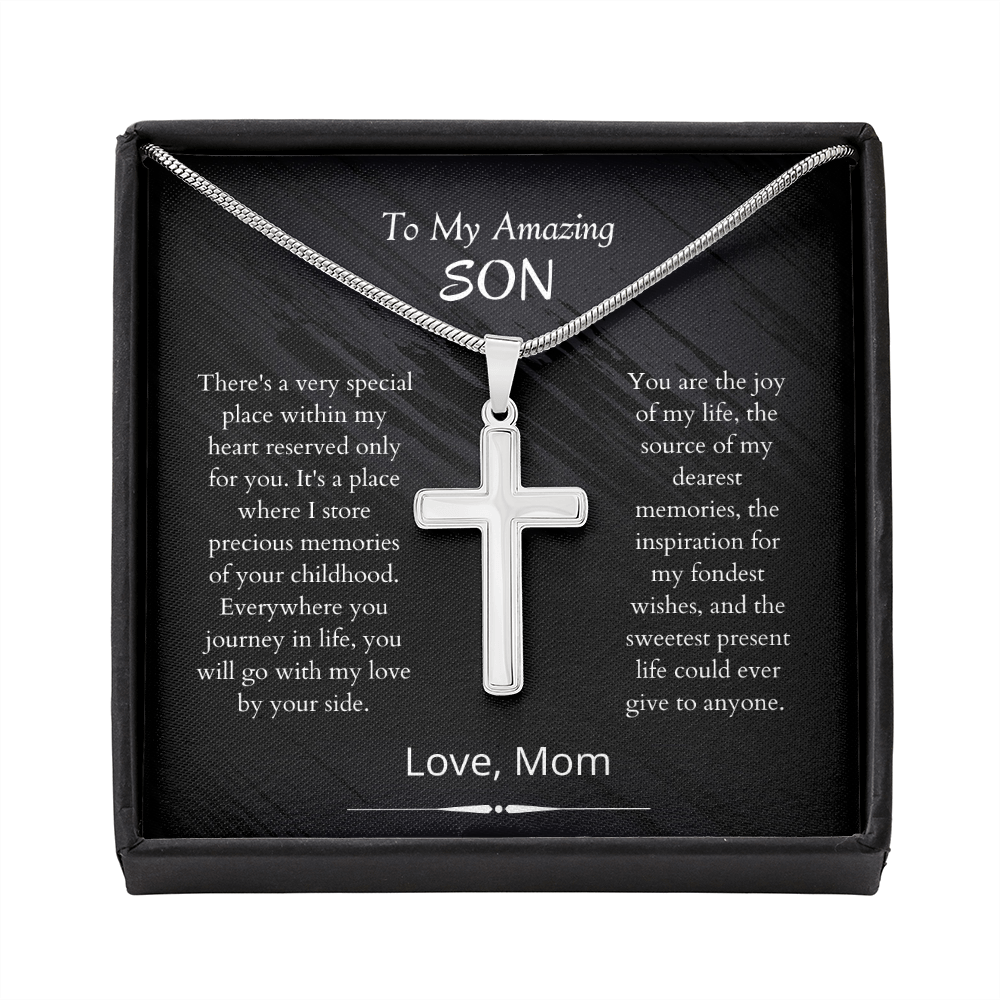 Mother's Day Gift Son - Joy Of My Life - Cross Necklace Gift-Engravingift