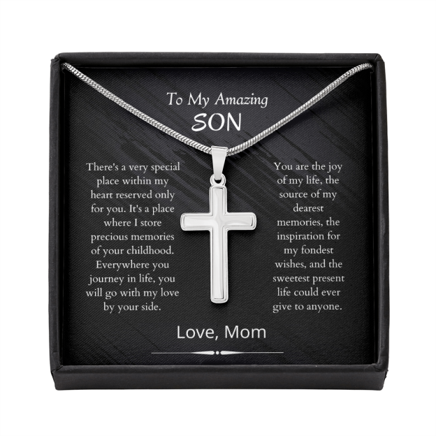 Mother's Day Gift Son - Joy Of My Life - Cross Necklace Gift-Engravingift