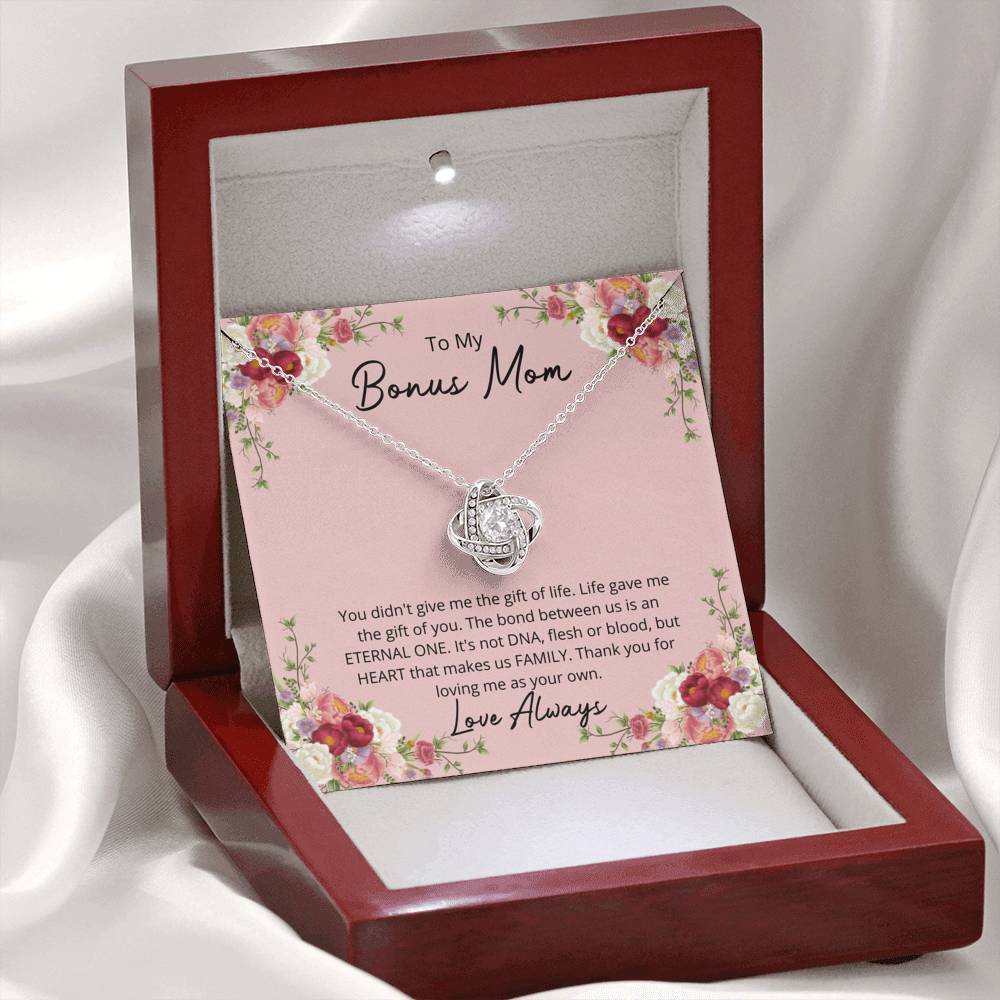 Mother's Day Gift To My Bonus Mom - Love Knot Necklace-Engravingift