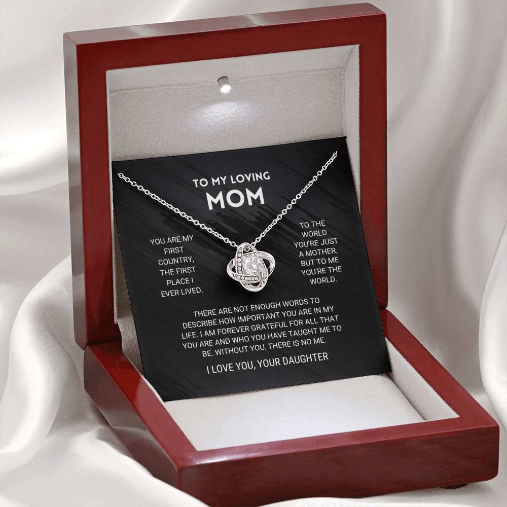 Mother's Day Gift Mom - You're The World - Love Knot Necklace-Engravingift