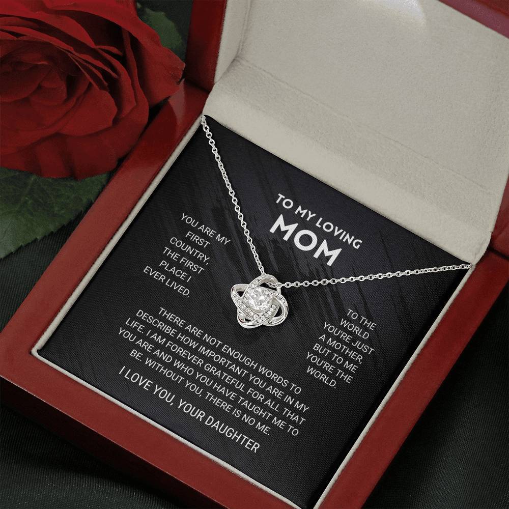 Mother's Day Gift Mom - You're The World - Love Knot Necklace-Engravingift