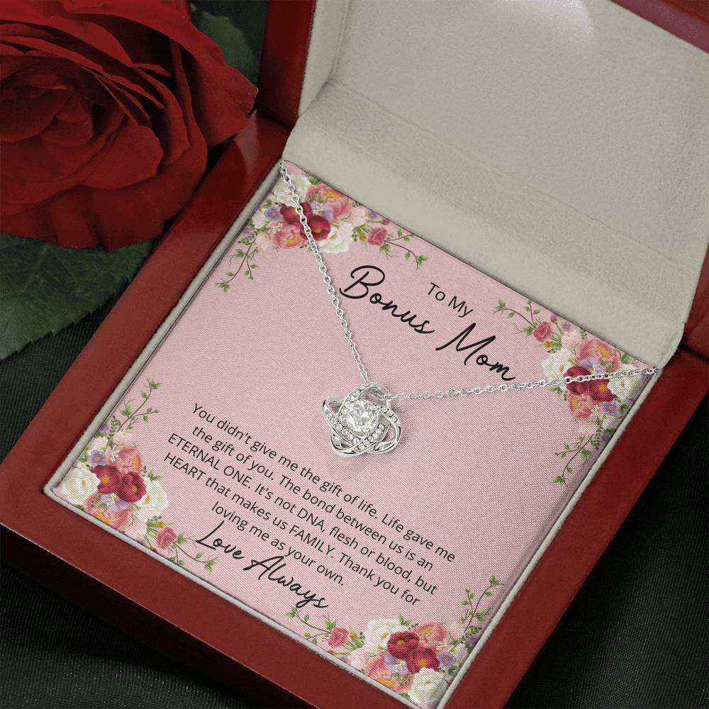 Mother's Day Gift To My Bonus Mom - Love Knot Necklace-Engravingift