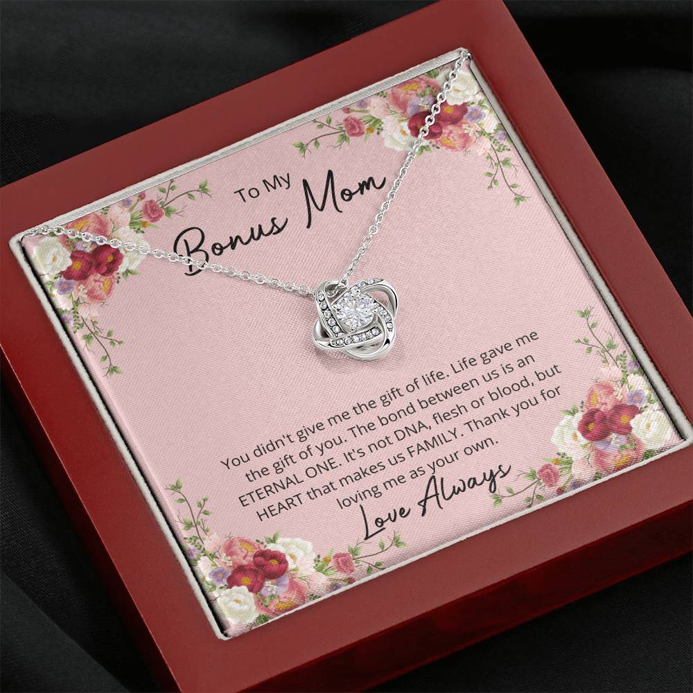 Mother's Day Gift To My Bonus Mom - Love Knot Necklace-Engravingift
