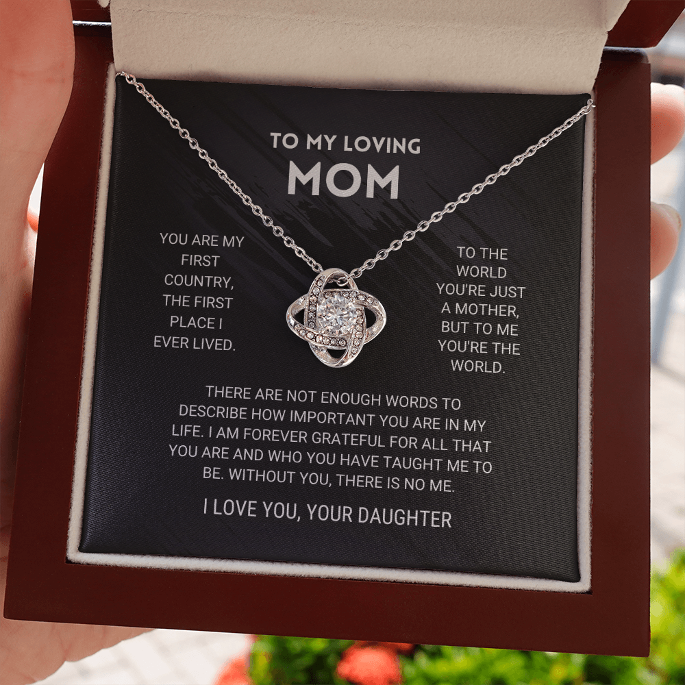 Mother's Day Gift Mom - You're The World - Love Knot Necklace-Engravingift