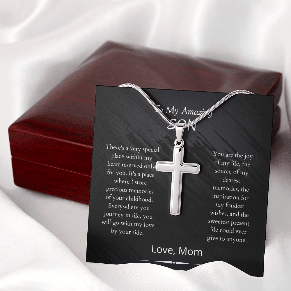 Mother's Day Gift Son - Joy Of My Life - Cross Necklace Gift-Engravingift