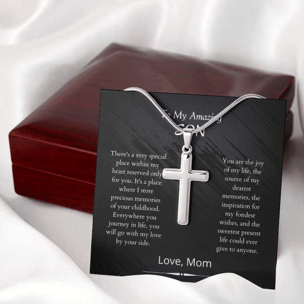 Mother's Day Gift Son - Joy Of My Life - Cross Necklace Gift-Engravingift
