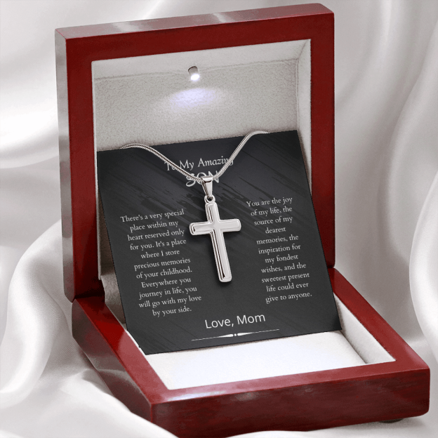 Mother's Day Gift Son - Joy Of My Life - Cross Necklace Gift-Engravingift