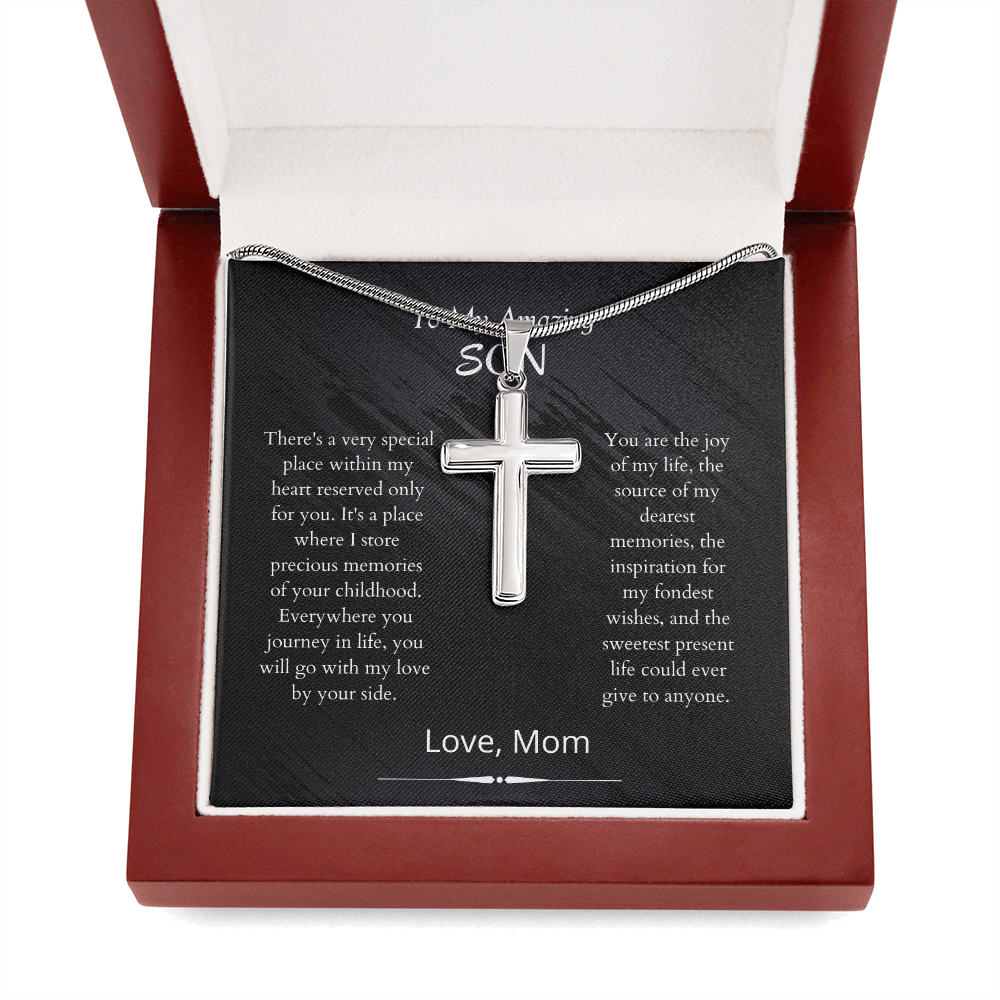 Mother's Day Gift Son - Joy Of My Life - Cross Necklace Gift-Engravingift