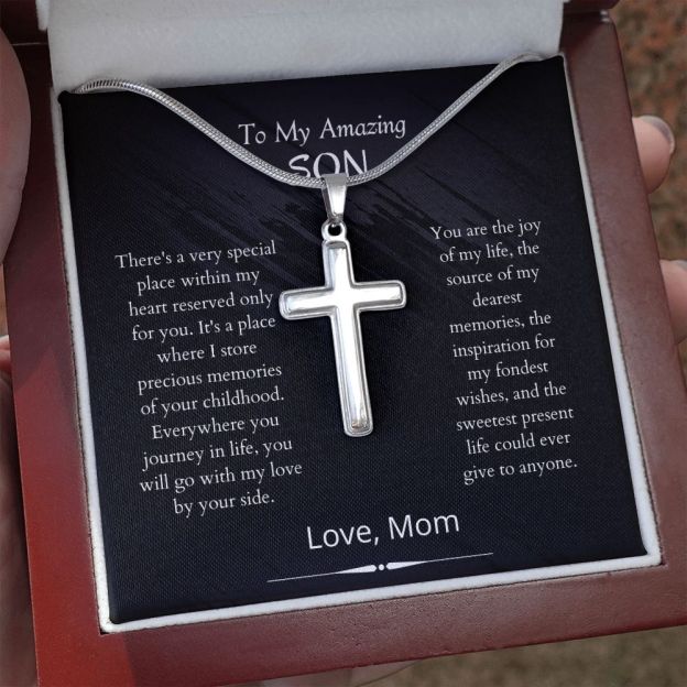 Mother's Day Gift Son - Joy Of My Life - Cross Necklace Gift-Engravingift