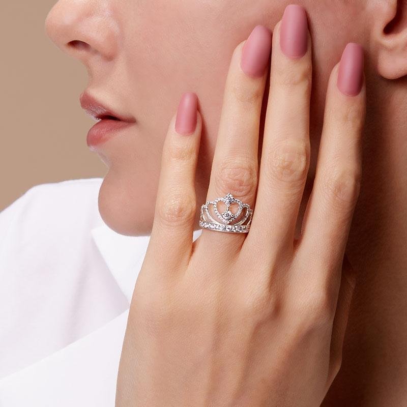 Mother's Day Gift MOM Crown Ring Vintage Mother wedding Diamond Ring-Engravingift