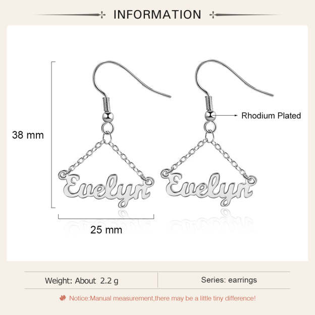 Mother's Day Gift Personalized Name Earrings Custom Drop Earrings for Women-Engravingift