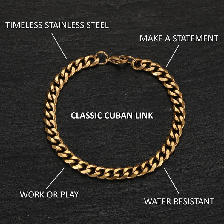 Mother's Day Gift To My Grandson I LOVE YOU Cuban Chain Bracelet Stainless Steel Bracelet Warm Gift-Engravingift