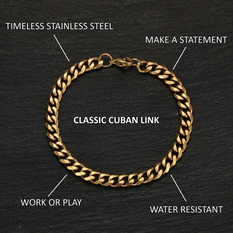 Mother's Day Gift To My Grandson I LOVE YOU Cuban Chain Bracelet Stainless Steel Bracelet Warm Gift-Engravingift