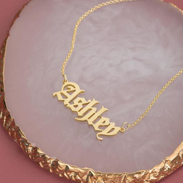 Mother's Day Gift Personalized Name Necklace Old English Name Necklaces-Engravingift