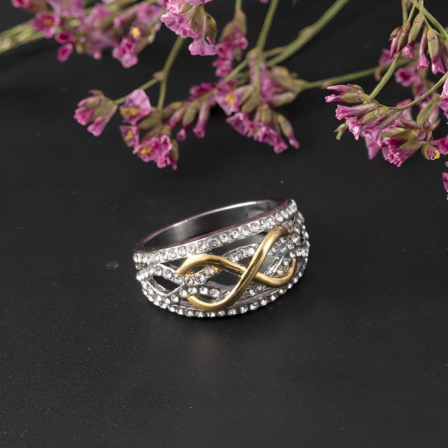 Mother's Day Gift Mother and Daughter Forever Linked Together Infinity Ring-Engravingift