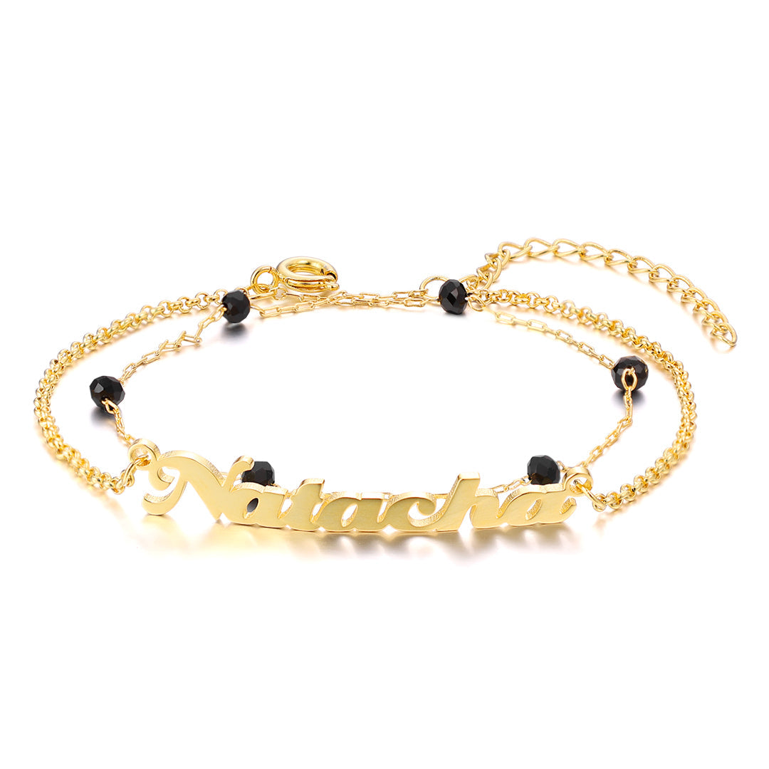 Mother's Day Gift Custom Name Anklet Bracelet Double Layers Anklet for Women-Engravingift