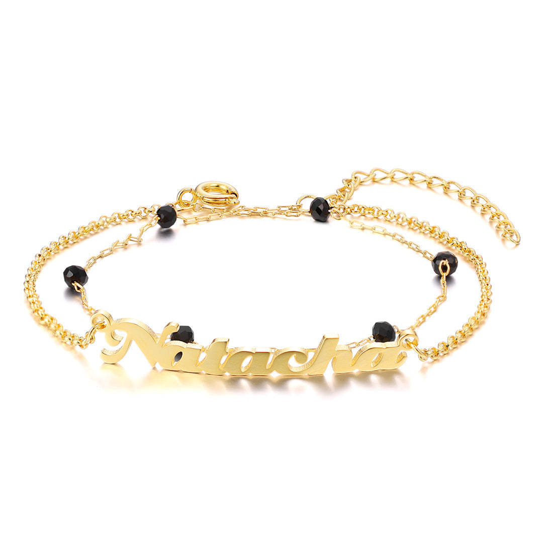 Mother's Day Gift Custom Name Anklet Bracelet Double Layers Anklet for Women-Engravingift