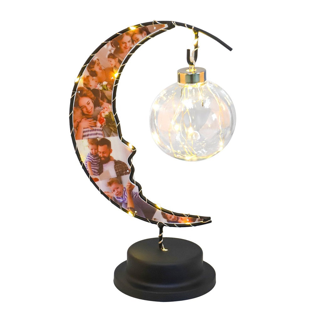 Valentine's Day Gift  Personalized 6 Photo Moon Lamp Romantic Night Light for Couple