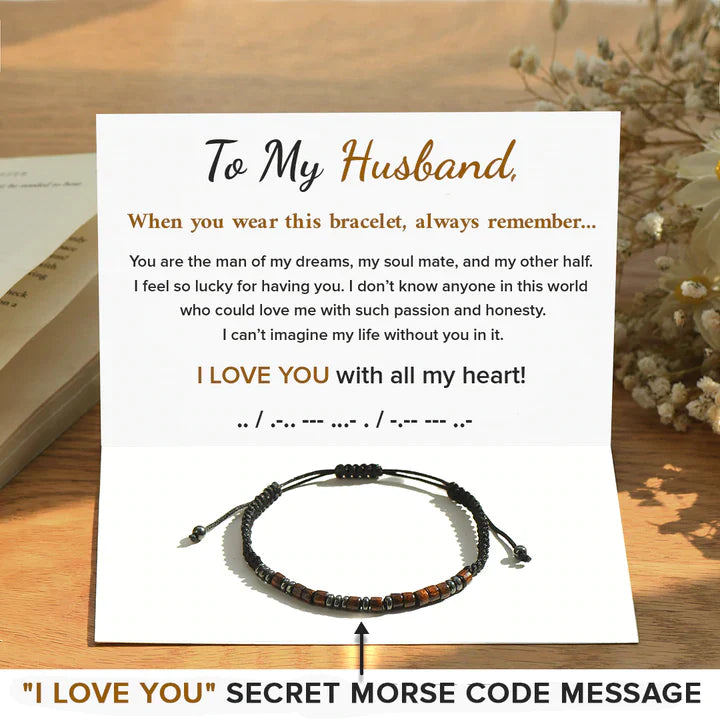 Christmas Gift To My Husband I Love You Morse Code Bracelet