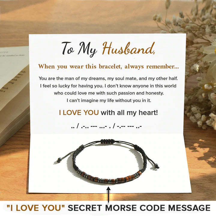 Christmas Gift To My Husband I Love You Morse Code Bracelet