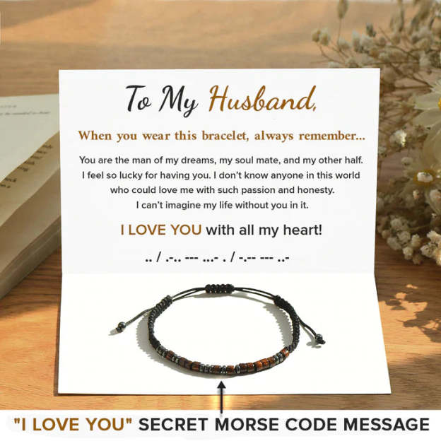 Christmas Gift To My Husband I Love You Morse Code Bracelet