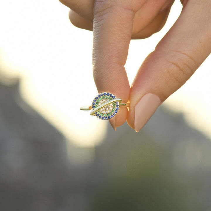 Mother's Day Gift To My Daughter Colorful Spinning Planet Anxiety Ring-Engravingift