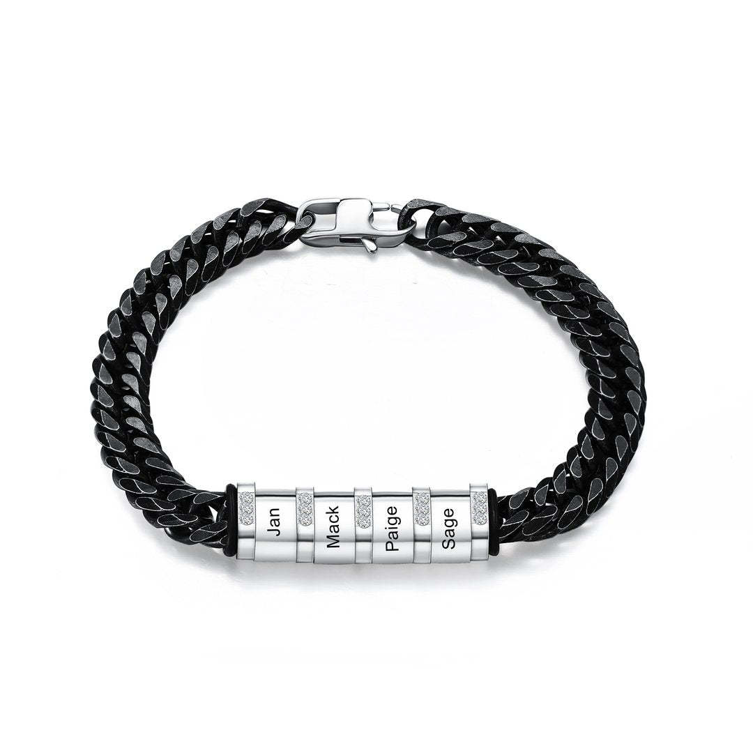 Christmas Gift Personalized Cuban Chain Bracelet Custom Diamond Beads
