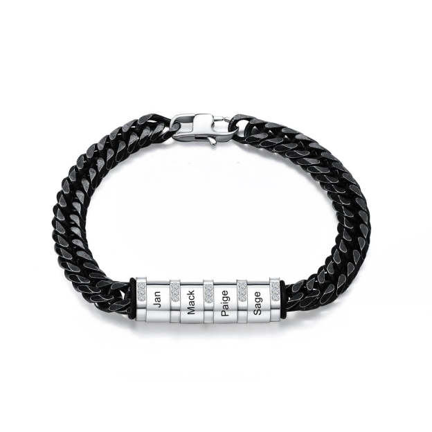 Christmas Gift Personalized Cuban Chain Bracelet Custom Diamond Beads