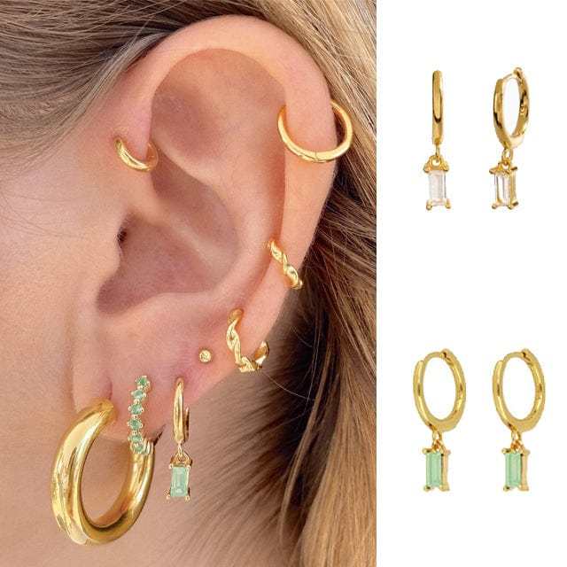Baguette Drop Earrings Earrings MelodyNecklace