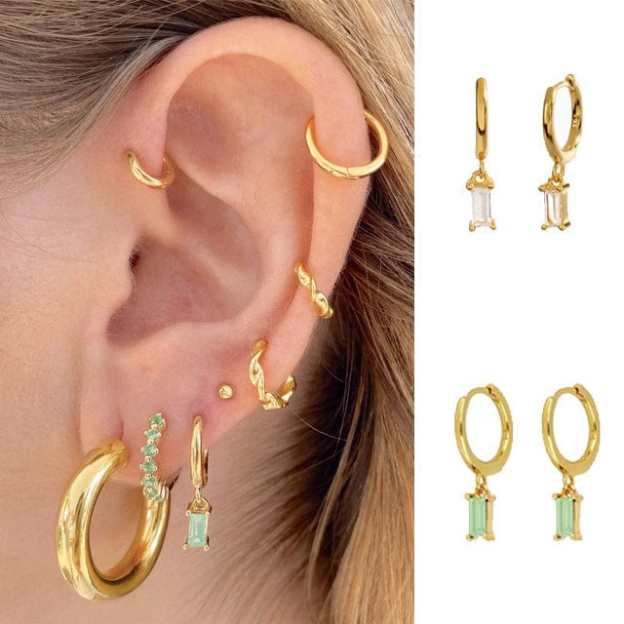 Baguette Drop Earrings Earrings MelodyNecklace