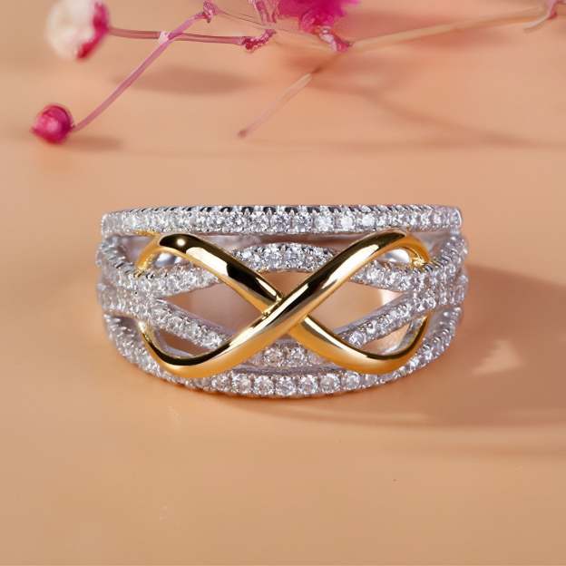 Mother's Day Gift Mother and Daughter Forever Linked Together Infinity Ring-Engravingift
