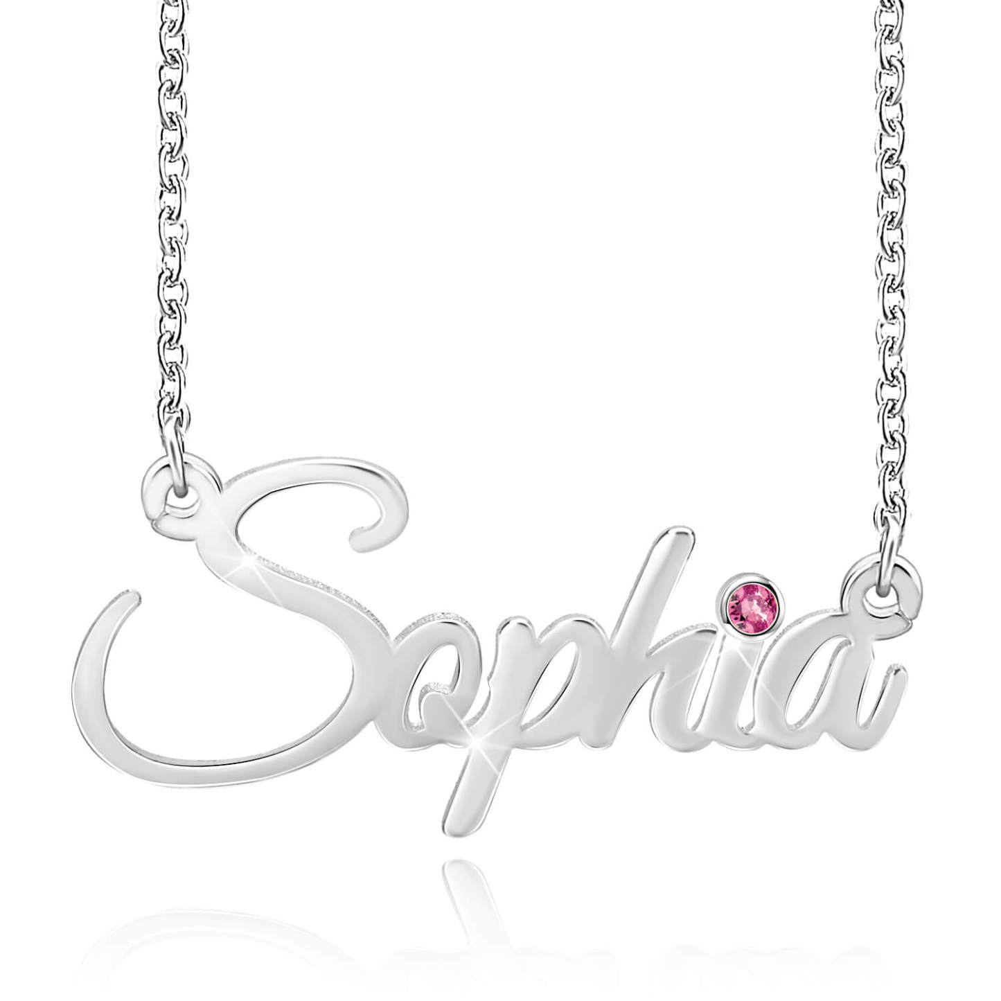 Mother's Day Gift Personalized Name Necklace With Birthstone-Engravingift