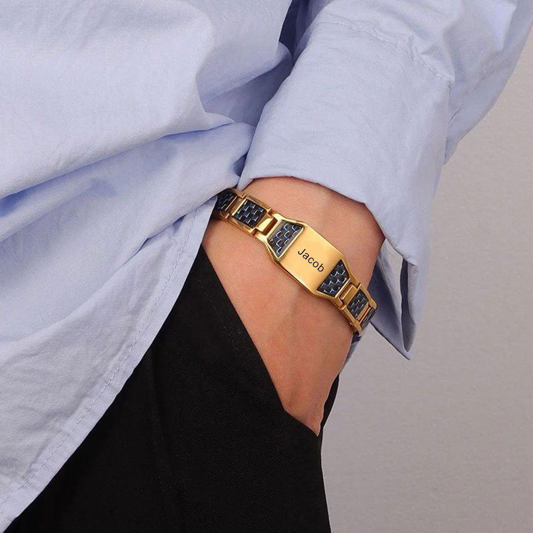 Christmas Gift Personalized Men Bracelet Custom Name Bracelet for Him